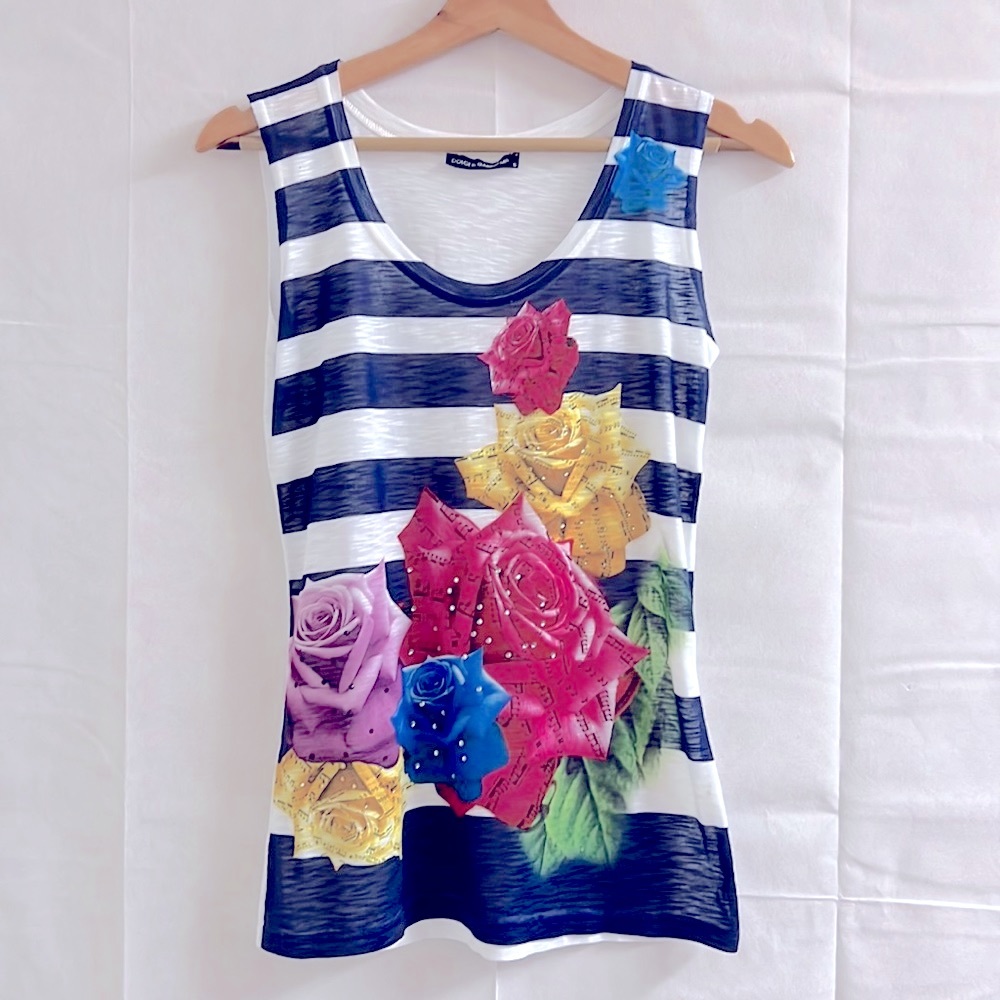 Dolce & Gabbana colorful tank top floral size small C1-1299